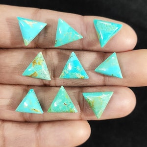 Blue Mohave Turquoise Cabochon Stone Triangle Cabochon, Loose Gemstone Cabochon Stone Blue Turquoise Stone for Setting, Gemstone