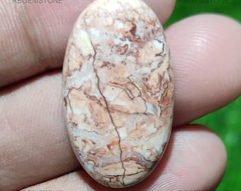 Rosetta Jasper Cabochon, Oval Natural Multicolor Gemstone for Jewelry Making, Loose Stone for Pendant Design, 1 Piece