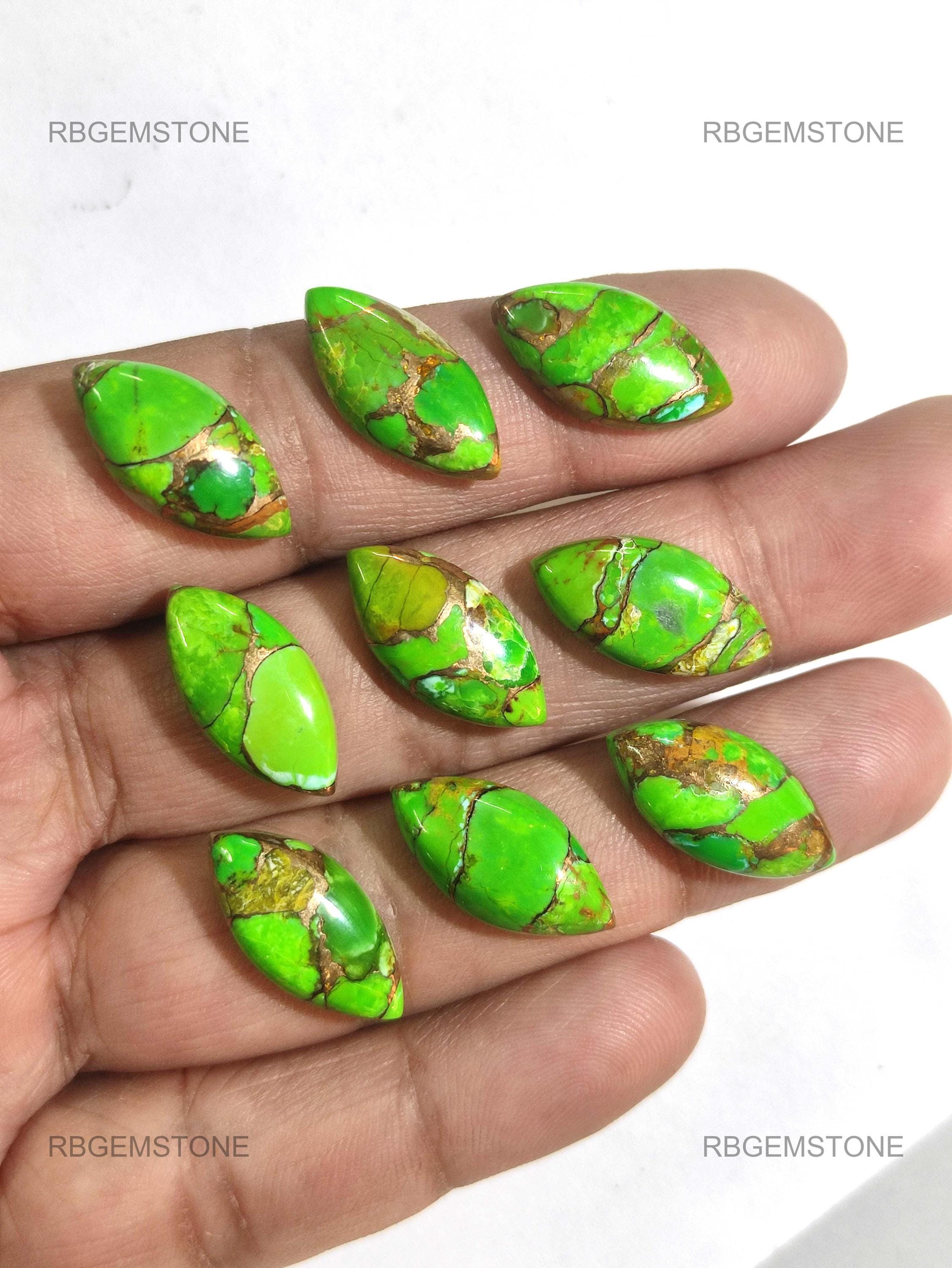 Green Copper Turquoise Gemstone Cabs/ Green Turquoise Cabochon