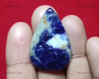 Natural Blue Sodalite Cabochon, Pear Shape Loose Gemstone, Tear Drop Royal Blue Stone, All Sizes Available, Wholesale Gemstone Supply