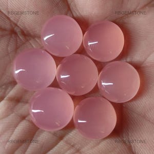 Cabochon Chalcedony Loose Cabochon / Light Pink Color Natural Stone/ Round Cabochon Chalcedony Stone Cabs / For Jewelry Making