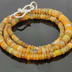 16  Inches Ethiopian Opal Beads Strand Rondelle beads Welo Fire Opal Necklace Opal Gemstone Super flashy Opal Strand 3 to 5 MM Drill beads