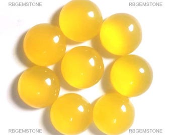 Natural Cabochon Chalcedony Healing Gemstone/ Yellow Chalcedony Cabochon/ Chalcedony Cabs / Round Stone/ For Making Jewelry Crafts