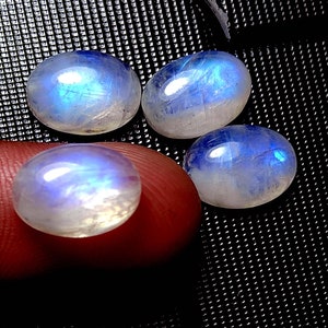 Oval Shape Moonstone Cabochon Rainbow moonstone Calibrated flatback cabochon Natural Blue gemstone available in sizes from 4X6MM to 18X25MM