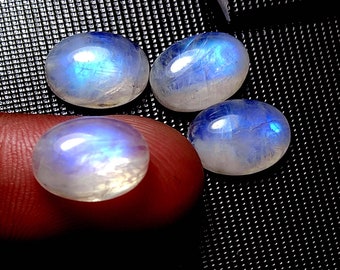 Oval Shape Moonstone Cabochon Rainbow moonstone Calibrated flatback cabochon Natural Blue gemstone available in sizes from 4X6MM to 18X25MM