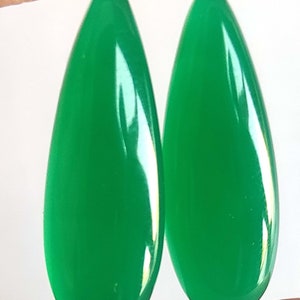 Green Onyx Teardrop Pair of Cabochon Calibrated Size Cabochon Pair 7X14 MM to 12X36 MM all size Pair available Flat Back Gemstone Cabochon