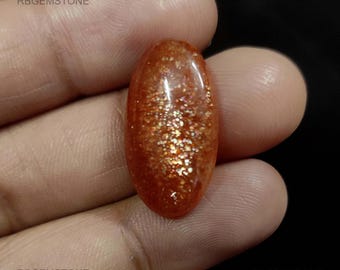 Natural Sunstone Cabochon: Orange Oval Gemstone, Calibrated Gemstone