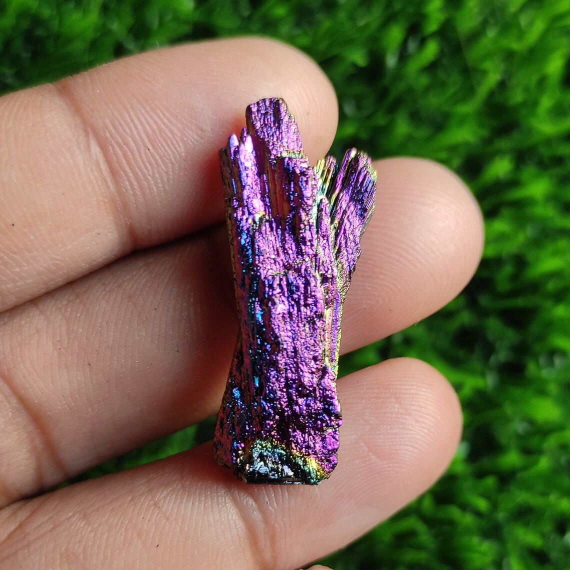Rainbow Aura Kyanite 1.40 inch Purple Magenta Rainbow Titanium Etsy