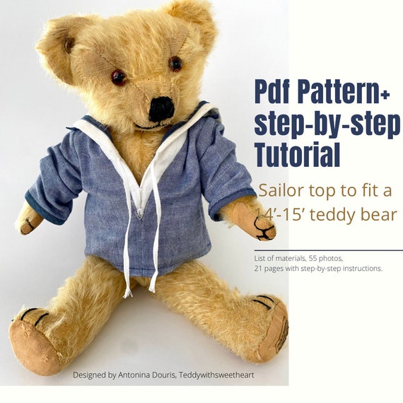 PDF Full Tutorial Teddy Bear Clothes Sailor Collar Jacket Outfits