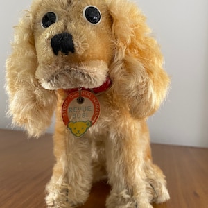 Vintage Steiff Susi Cocker Spaniel met werkende pieper/knop en papieren tag/uit de jaren 1950-1970.