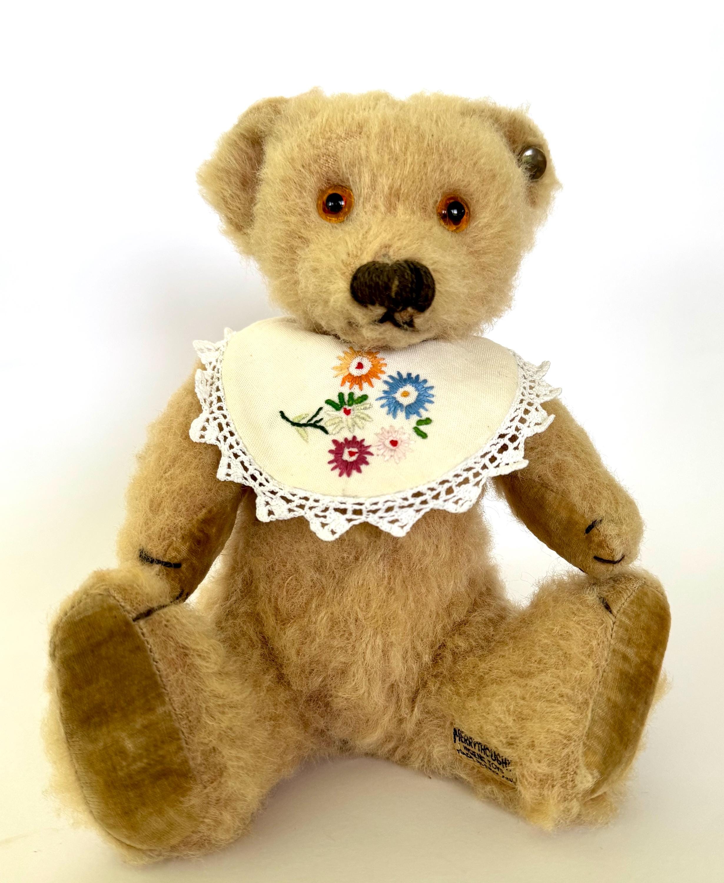 Antique 1930s Merrythought Bingie Bear: Mohair Teddy With Squeaker