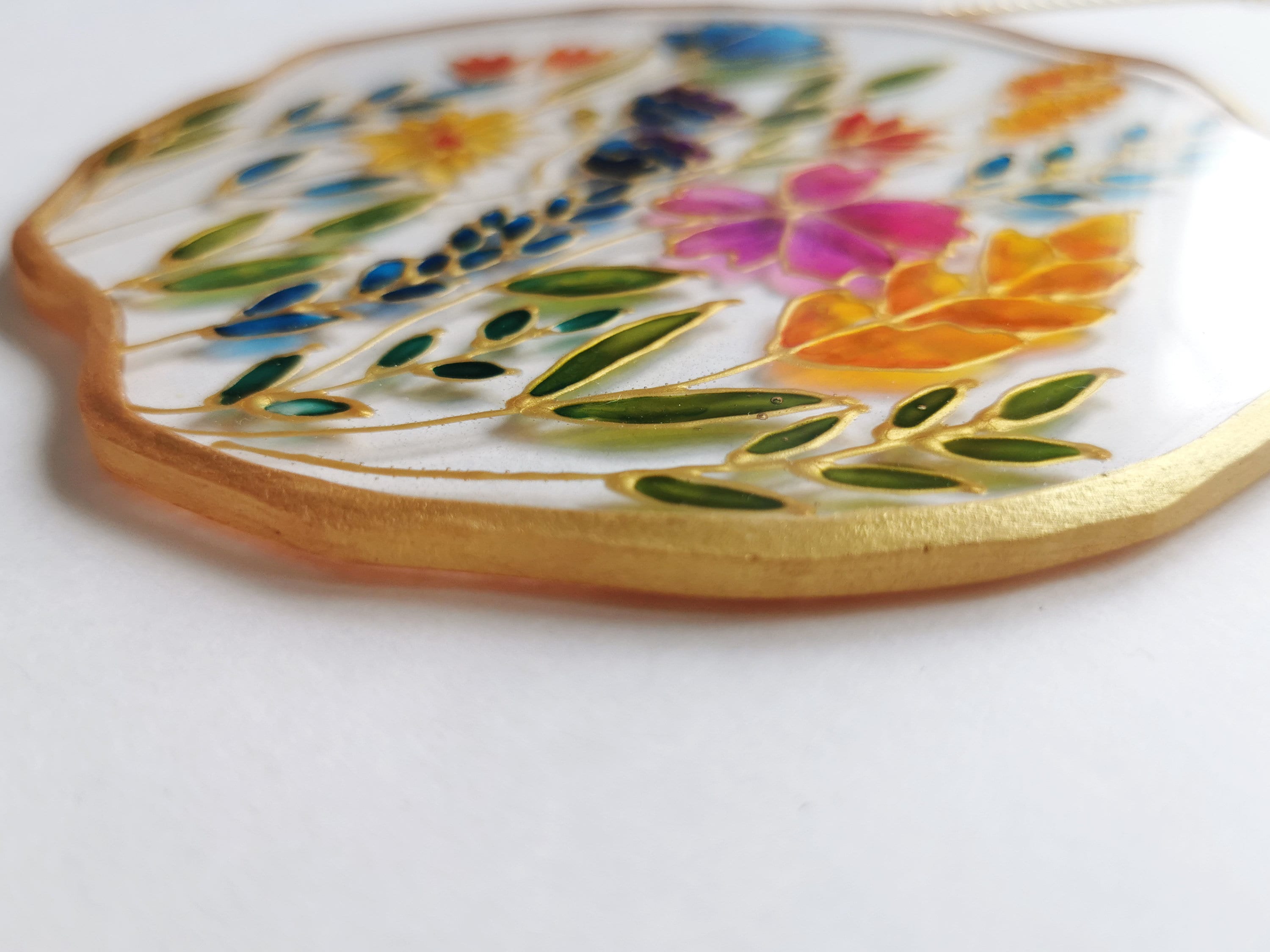 Pink Flower Stained Glass Window Suncatcher