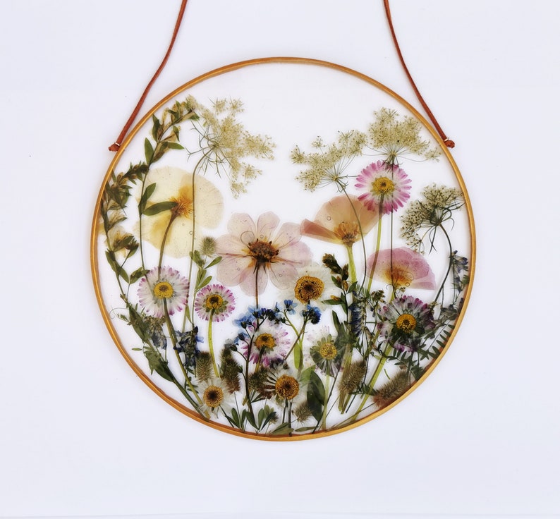 Pressed Flower Art Flower in Resin Framed Dried Flowers Wall Etsy