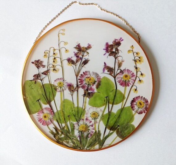 Pressed Flower Wall Hanging - Resin Bouquet