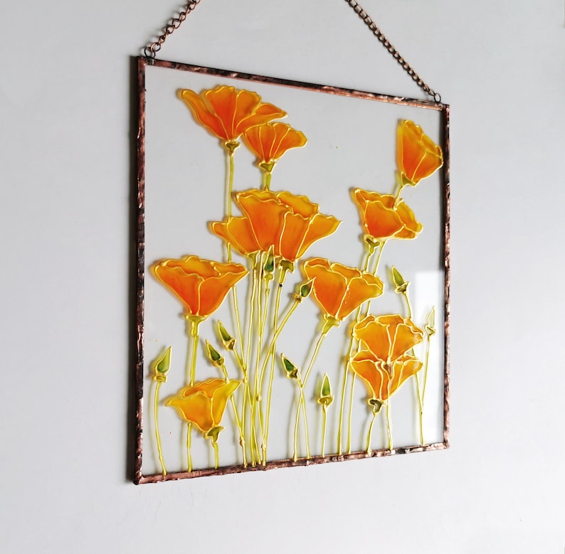 Poppy Suncatcher Rectangle