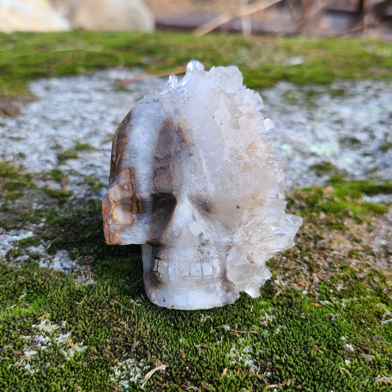 Quartz Crystal Rough Quartz Quartz Cluster Skull Quartz Skull Stone Skull Carving Quartz Clear Quartz Quartz Cluster Skull