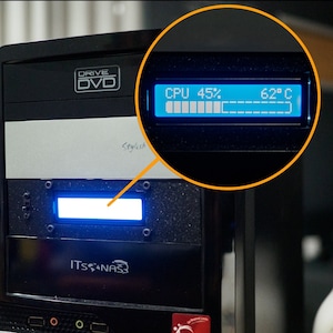 Kit de conversión de bahía de unidad de CD de 5,25 pulgadas a pantalla LCD 1602, temperatura y carga de PC para CPU y tarjeta gráfica GPU