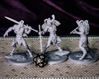 Wildhunt collection Wildhunter set or single piece figures 50mm miniature mini playset 3d print DnD D&D Tabletop Display RPG Mammoth Factory