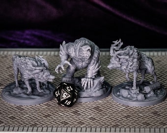 Wildhunt collection creature set or single piece figures 50mm miniature mini playset 3d print DnD D&D Tabletop Display RPG Mammoth Factory