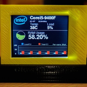 Température d'utilisation du processeur graphique, moniteur fps, mini-indicateur d'affichage de carte programmée par USB avec boîtier imprimé en 3D personnalisé et support pour la surveillance de bureau