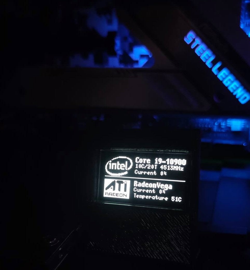 1.3 インチ OLED スクリーンと 3D プリントされたハーフケース スタンドを備えた USB プログラム ボード。デスクトップ ラップトップ  CPU、GPU 使用量、FPS、フレームレート モニター インジケーター用。 - Etsy 日本