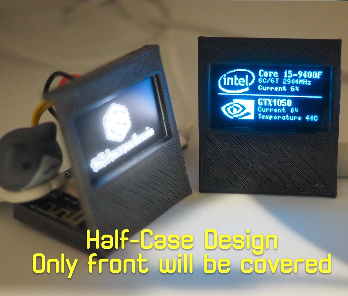 1.3 インチ OLED スクリーンと 3D プリントされたハーフケース スタンドを備えた USB プログラム ボード。デスクトップ ラップトップ  CPU、GPU 使用量、FPS、フレームレート モニター インジケーター用。 - Etsy 日本