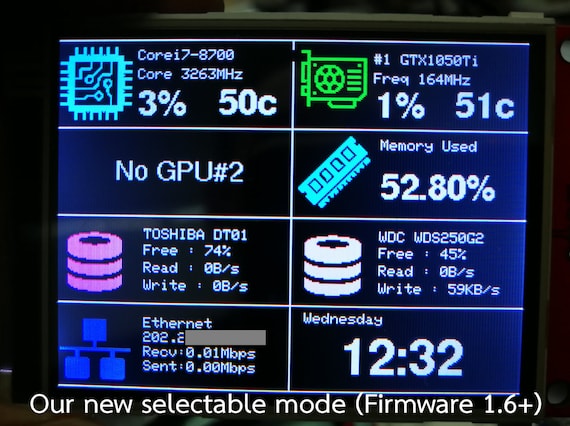 Cpu Gpu Usage Temp Monitor Usb Programmed Board Mini Display - Etsy