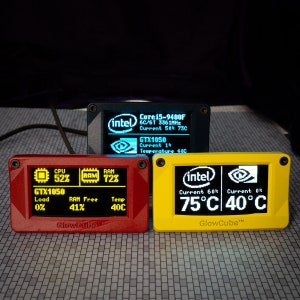 Full enclosure USB programmed board 2.42&quot; oled screen and 3D printed resin case stand for desktop laptop cpu gpu usage fps monitor indicator