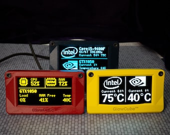 Full enclosure USB programmed board 2.42" oled screen and 3D printed resin case stand for desktop laptop cpu gpu usage fps monitor indicator