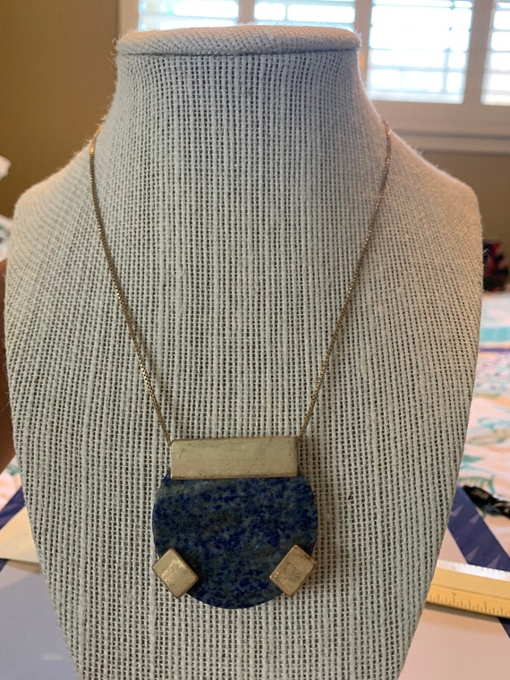 Lapis Lazuli Necklace, Lapis Lazuli Round Pendant