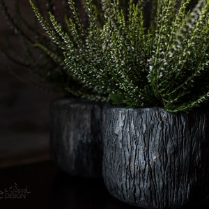 Handmade Pot for Plants Decorative Black Ceramic Planter Unglazed Textured Porous No Drainage Hole Direct to Plant Rustic Minimalist image 1