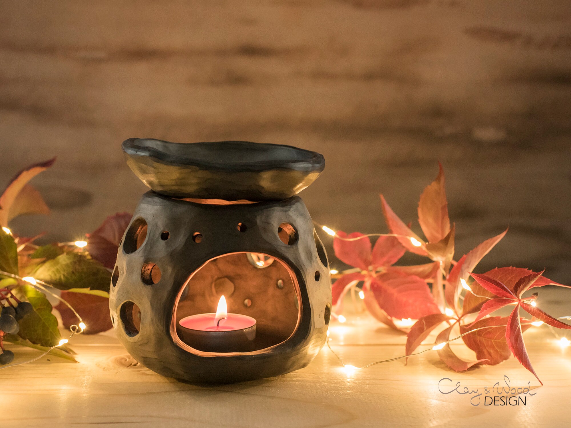 Essential Oil Diffuser Wax Melt Burner Handmade Unglazed Black Pottery for Aromatherapy Nordic Minimalist Stylish Gift for Her Etsy
