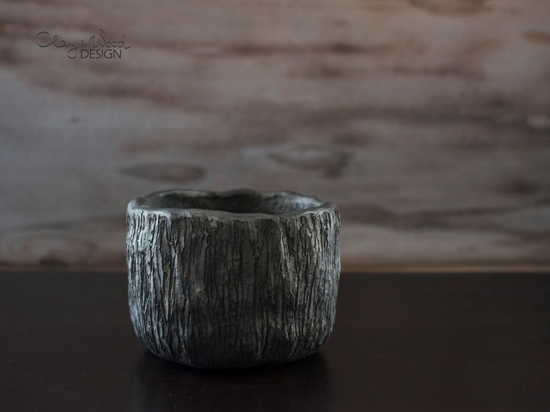 Handmade Pot for Plants Decorative Black Ceramic Planter Unglazed Textured Porous No Drainage Hole Direct to Plant Rustic Minimalist image 6