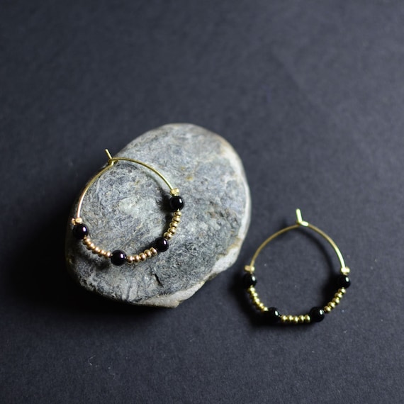 Creole hoop earrings with beads