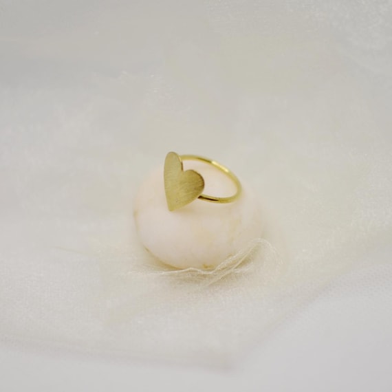 Brass Heart Ring - Unique Piece, Unique Brass Heart Ring, Handmade Jewelry, Artisan Gift for Her, Special Occasion Accessory