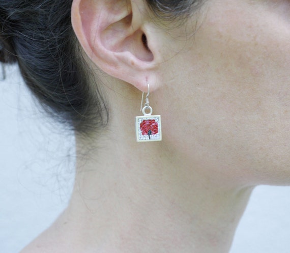 Poppies - Micromosaic Earrings