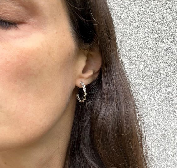 925 Silver Braided Earrings - Elegant Handcrafted Design for Unique & Refined Style