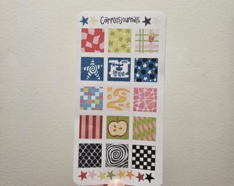 Cute squares deco sticker sheets