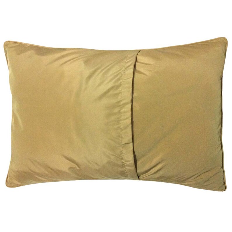 SatinChenille Jacquard Floral Pattern Mustard-Cream Standard Size 20x28 Pillow Cover with Yellow Satin Backside Yellow Satin Piping