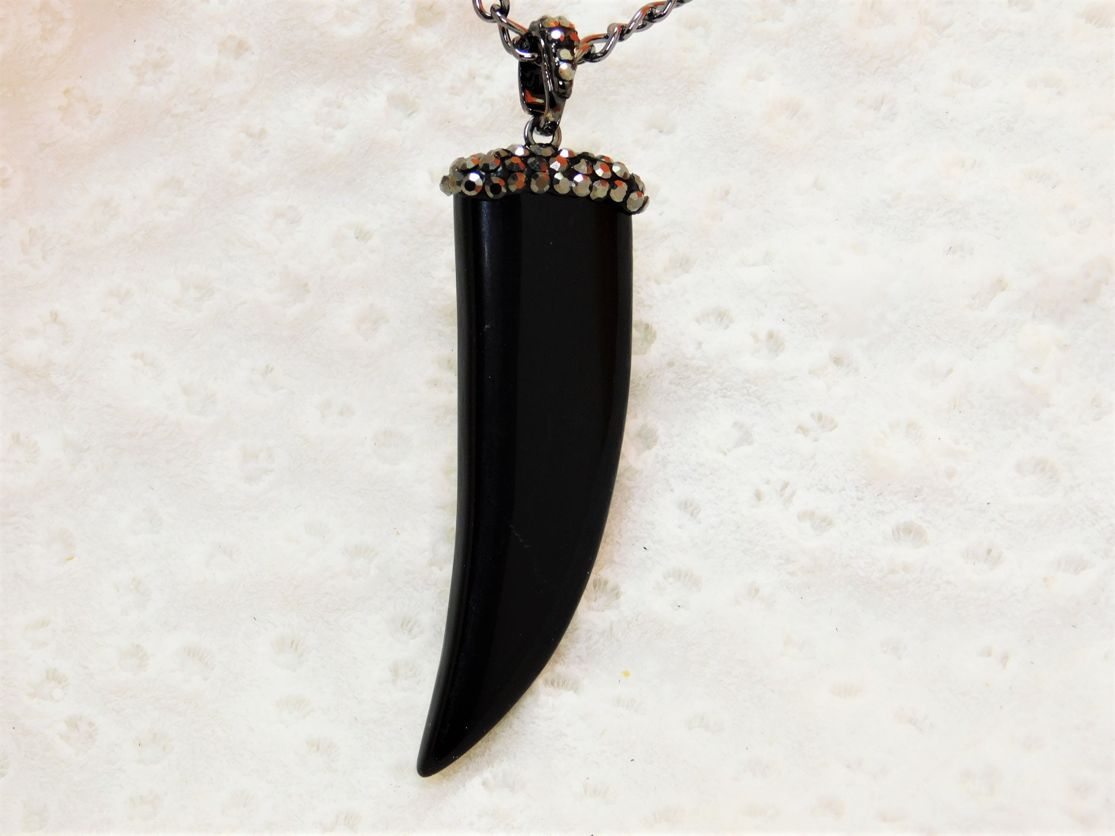 ★OY★HORN BEAD NECKLACE - BLACK★正規品/韓国直送料込/人気 Fashion Bohemian Jewelry Long Knotted Stone Beads 3 Color