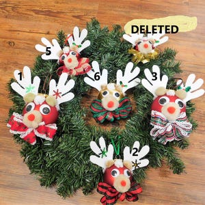 Reindeer ornaments, Christmas ornaments, reindeer, glass ball ornaments, unique ornaments, great gift, colorful, #3093