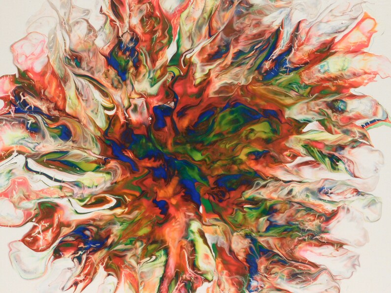acrylic painting home decoration wall art pour painting table art #7161 12x12 fluorescent floral