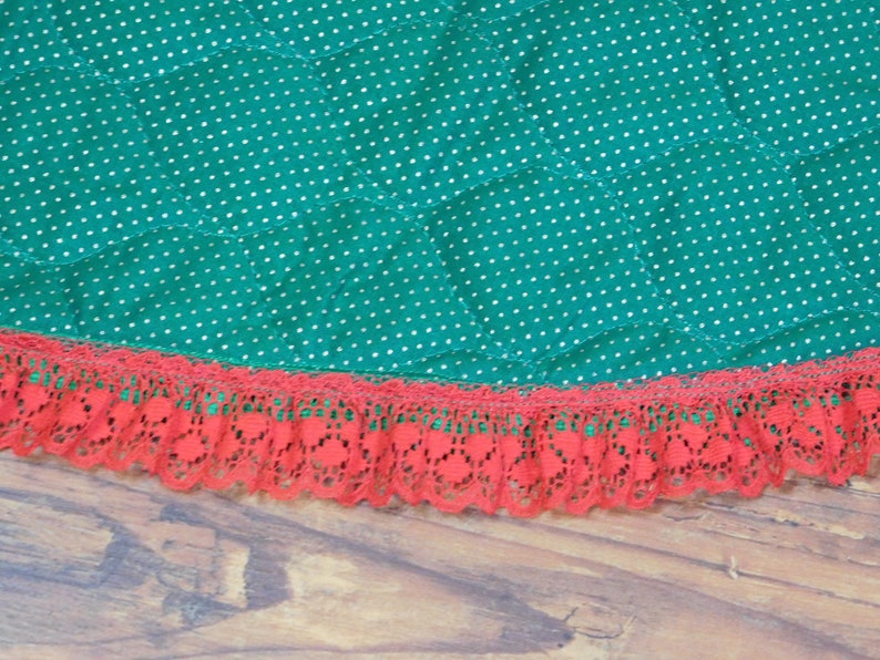 40 Inch Christmas Tree Skirts, Christmas, Red, Green, Gold Dot, Tree