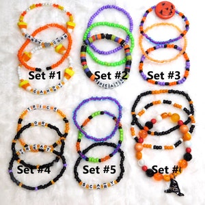 Halloween bracelets, unisex, Childrens&#39;, Trick-or-Treat, Jack-o-lantern, gifts, candy corn, witch hat charm, birthday gifts, #2143