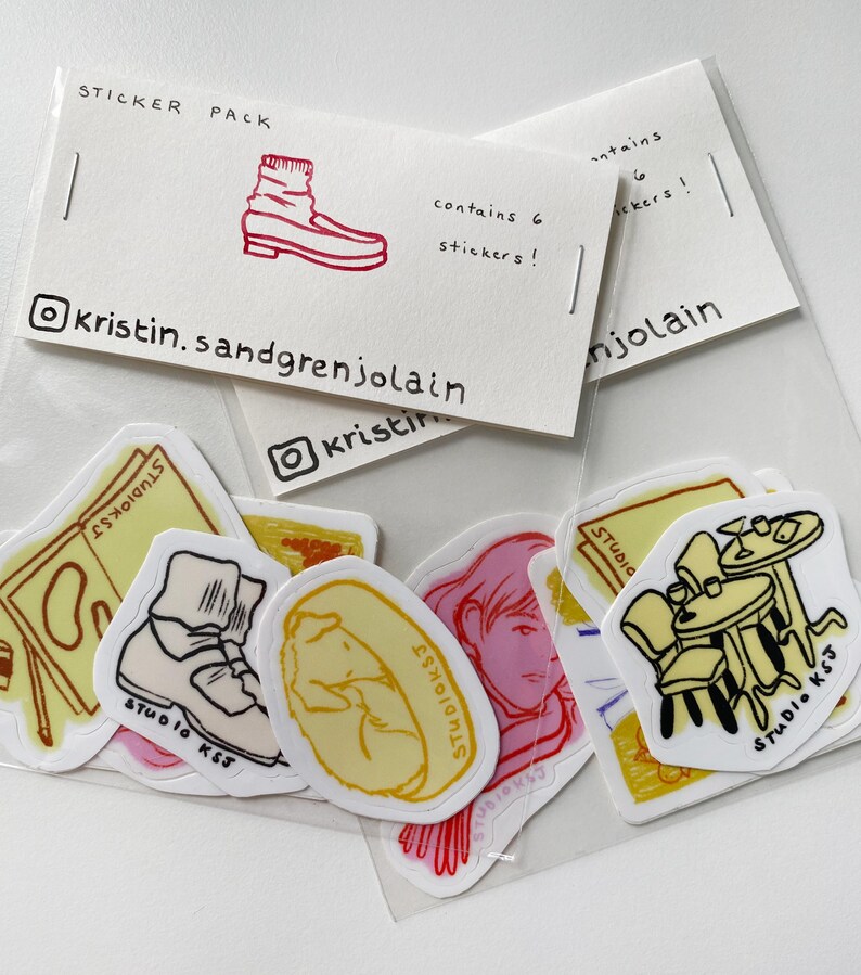 Sticker Pack Set of 6 Stickers | Fashion, Food, + Every Day-inspired ...