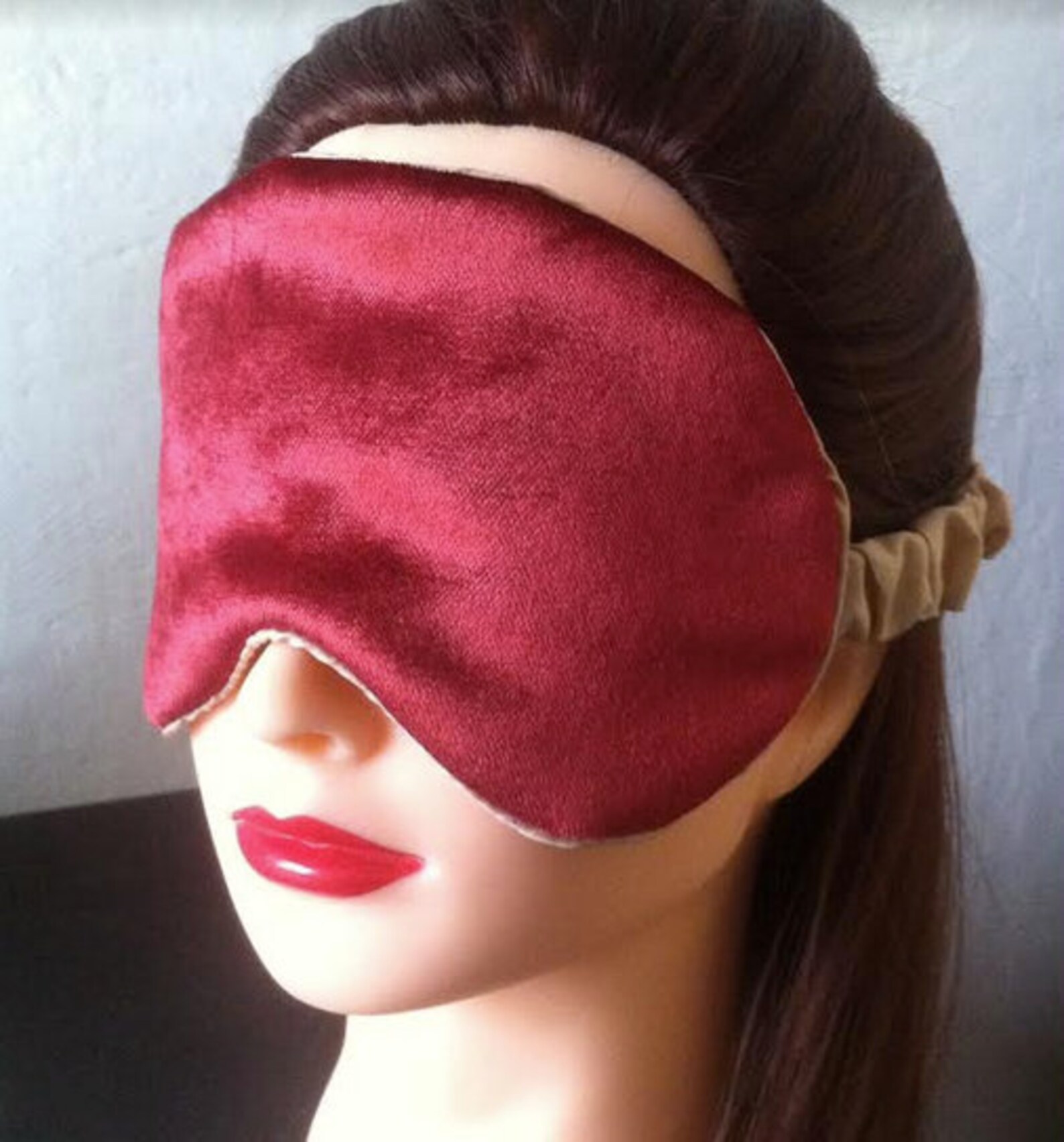 Velvet/silk eye mask sleep mask lined lightweight rubber Etsy