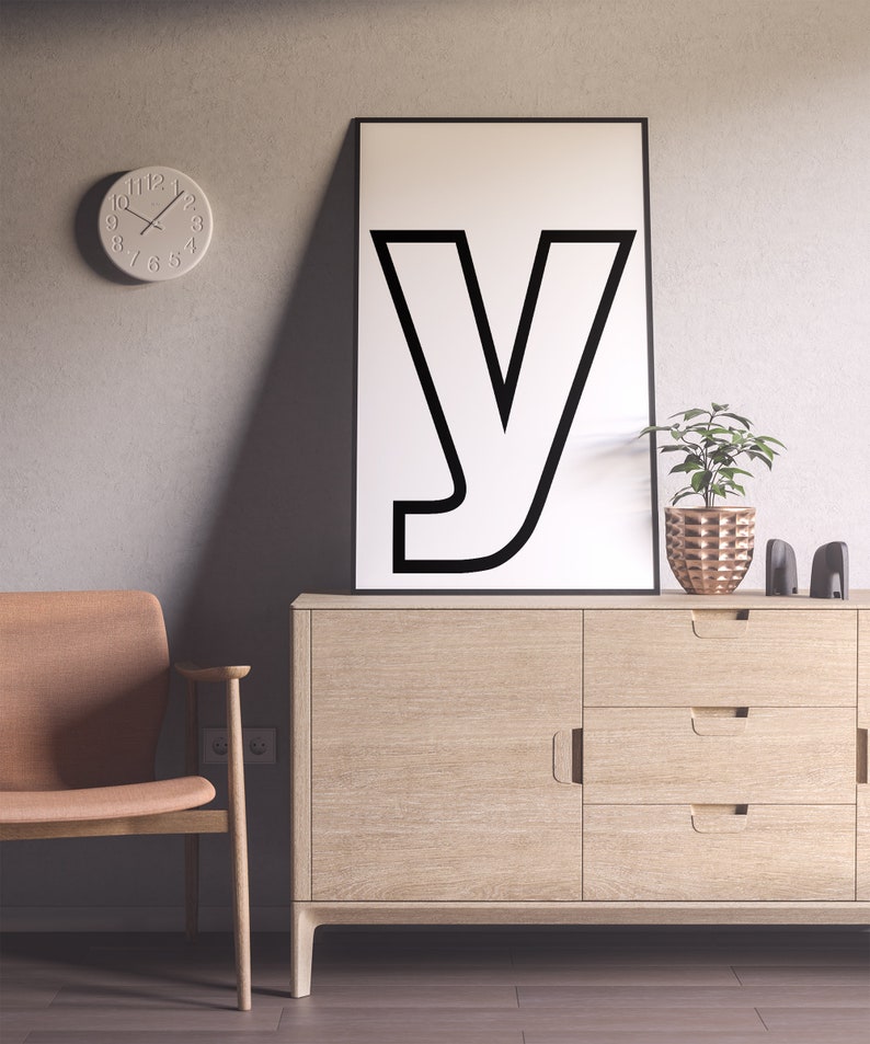 letter y printable wall art aesthetic poster oversize wall