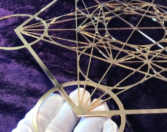 Metatron&#39;s Cube, Sacred Geometry, Orgonite, Radionics, Quantum Tool, Gold