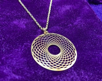 Thorus, Talisman, Sacred Geometry, Brass, Gold 24K