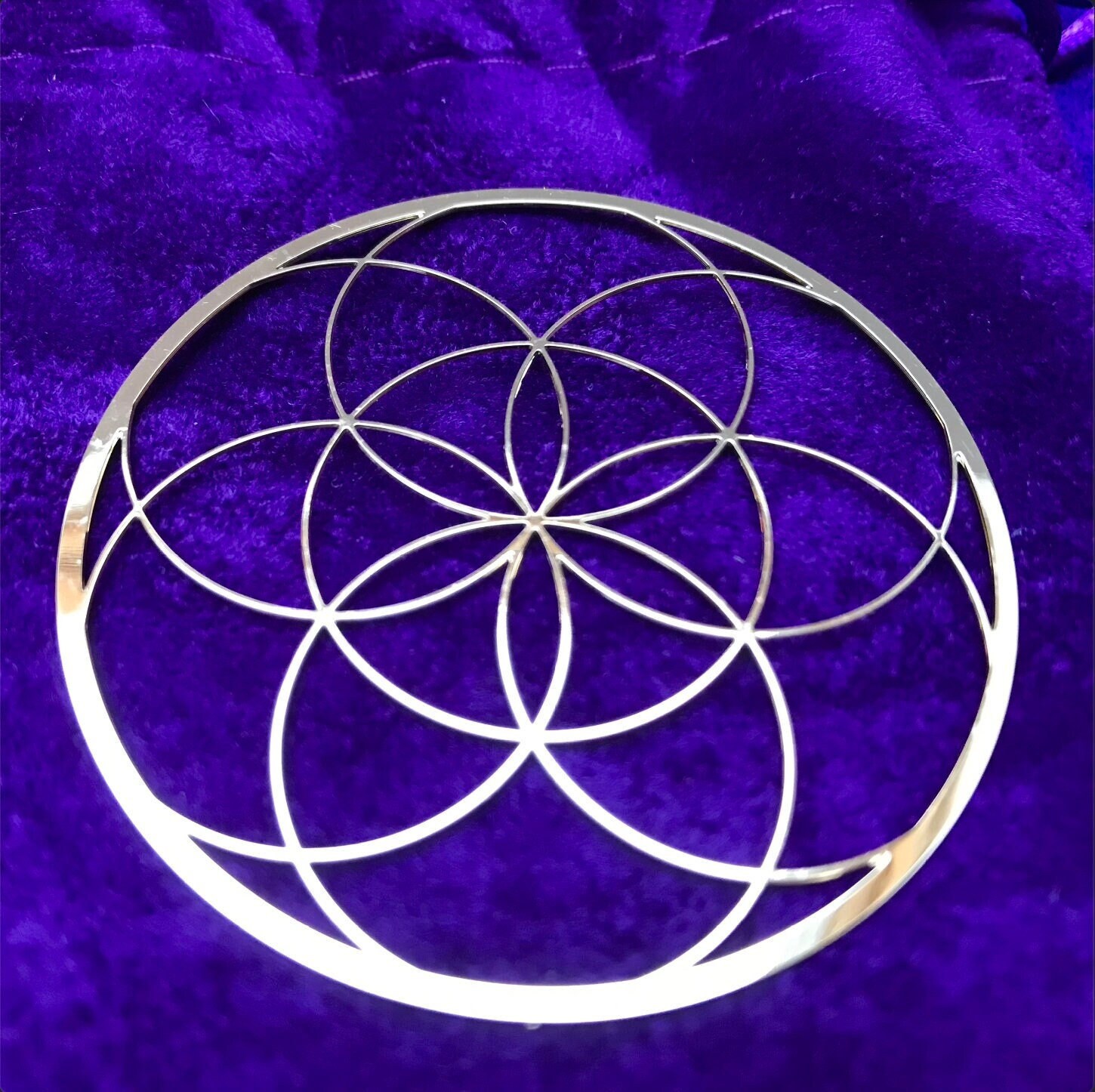Seed of Life, Sacred Geometry, Healing Tool, Orgonite, Gold, Crystal Grid